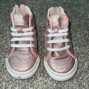 Toddler girl Pink glitter Vans high tops